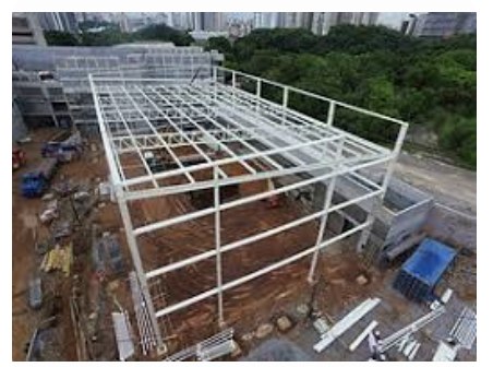 Estrutura de obra vista por drone